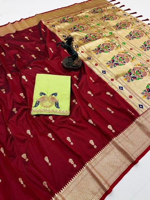 Malhar jumkha paithani silk catalogue sarees online shopping